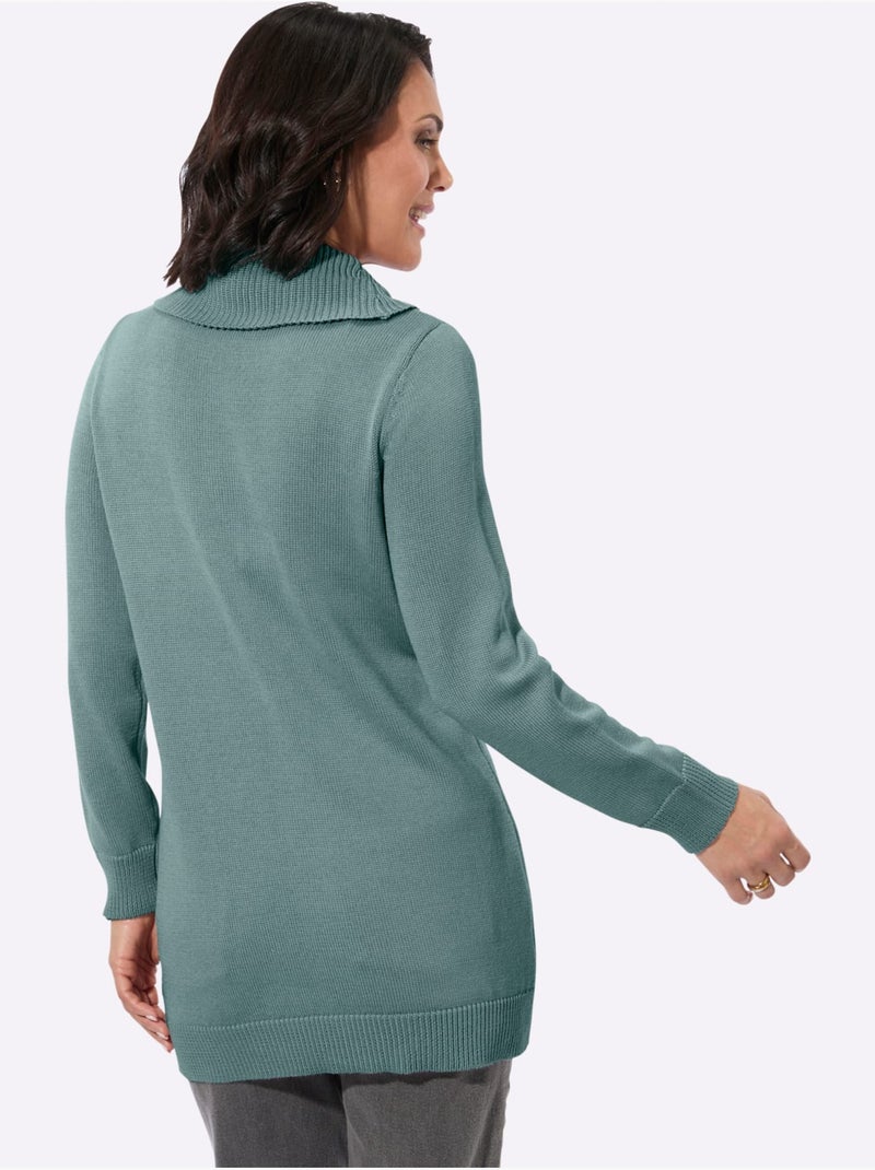 Pull Long 50% Coton - Taille Standard - Witt Vert jade - Kiabi
