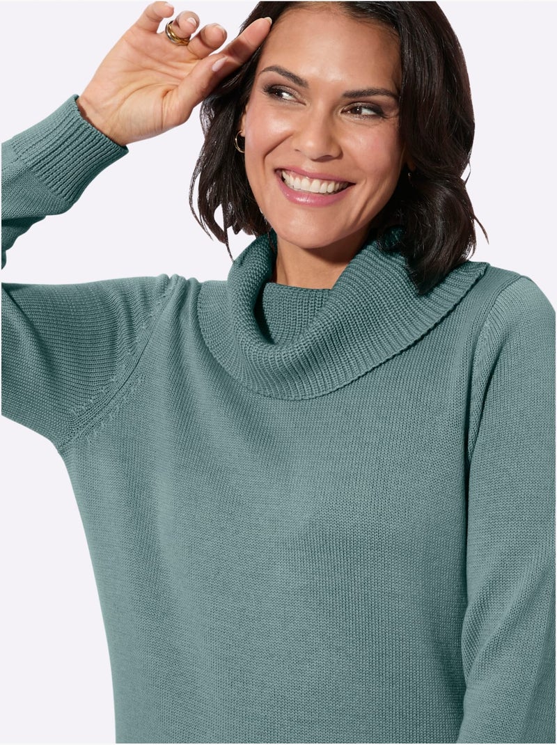 Pull Long 50% Coton - Taille Standard - Witt Vert jade - Kiabi