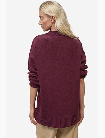 Pull long à col ras du cou en tricot épais hiccup
