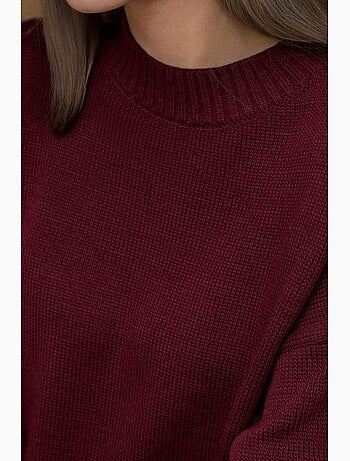 Pull long à col ras du cou en tricot épais hiccup