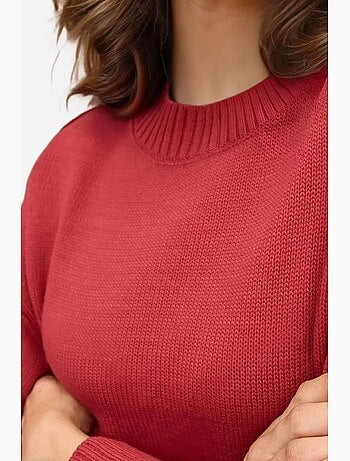 Pull long à col ras du cou en tricot épais hiccup