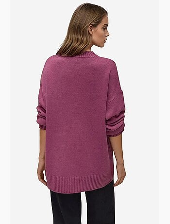 Pull long à col ras du cou en tricot épais hiccup