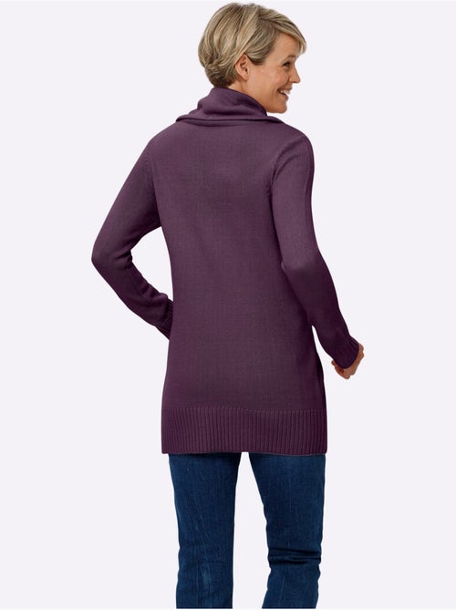 Pull long à col roulé et poches plaquées en tricot lisse - Taille standard - Moda Vilona - Kiabi Pull long à col roulé et poches plaquées en tricot lisse - Taille standard - Moda Vilona - Kiabi