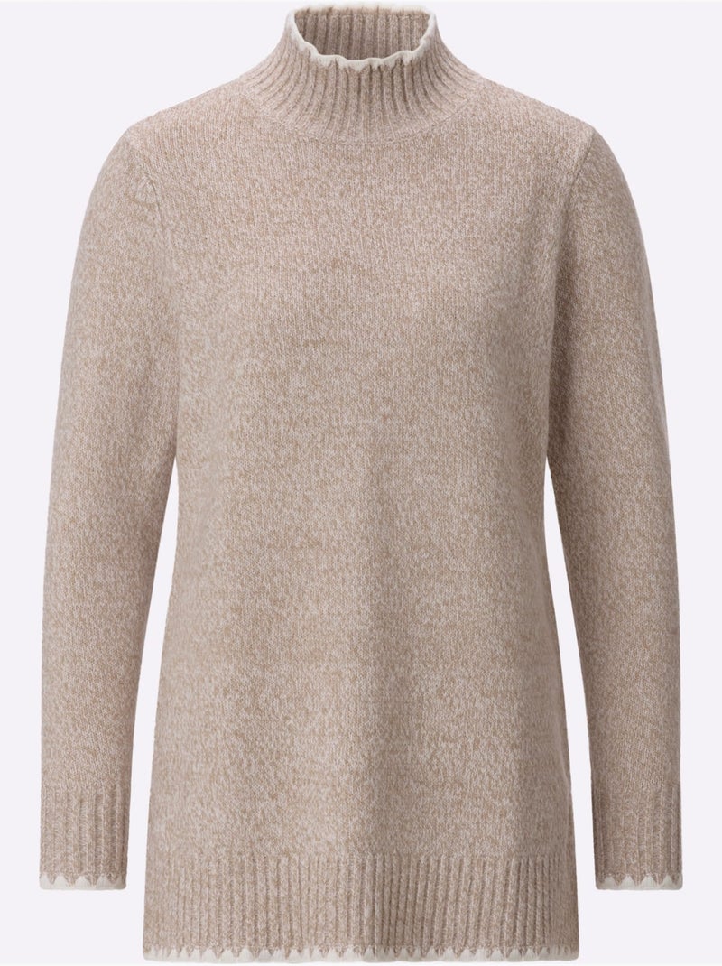 Pull long chiné - taille standard - witt Ecru - Kiabi