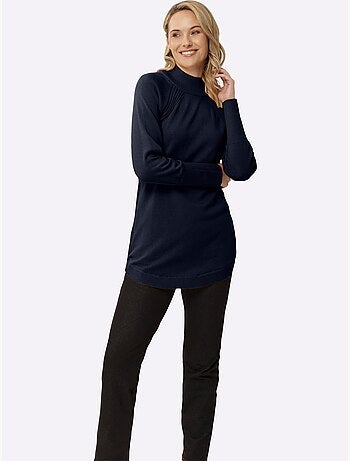 Pull Long Pur Coton - Taille Standard - Moda Vilona