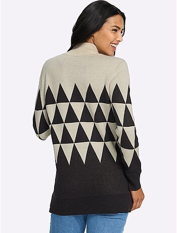 Pull Long Col Montant Tendance - Taille Standard - Moda Vilona