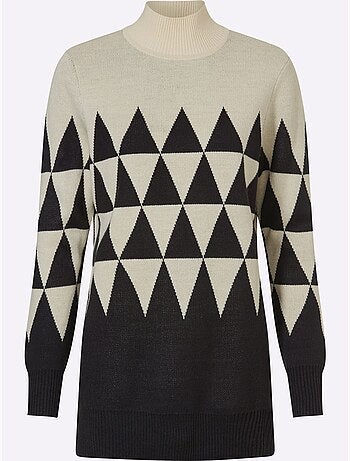 Pull Long Col Montant Tendance - Taille Standard - Moda Vilona