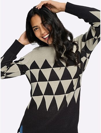 Pull Long Col Montant Tendance - Taille Standard - Moda Vilona