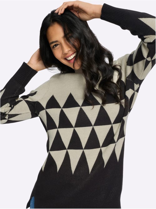 Pull Long Col Montant Tendance - Taille Standard - Moda Vilona - Kiabi