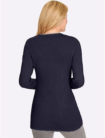 Pull Long Coupe Longue Affinante - Taille Standard - Moda Vilona