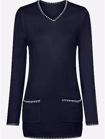 Pull Long Coupe Longue Affinante - Taille Standard - Moda Vilona