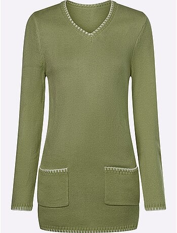 Pull Long Coupe Longue Affinante - Taille Standard - Moda Vilona