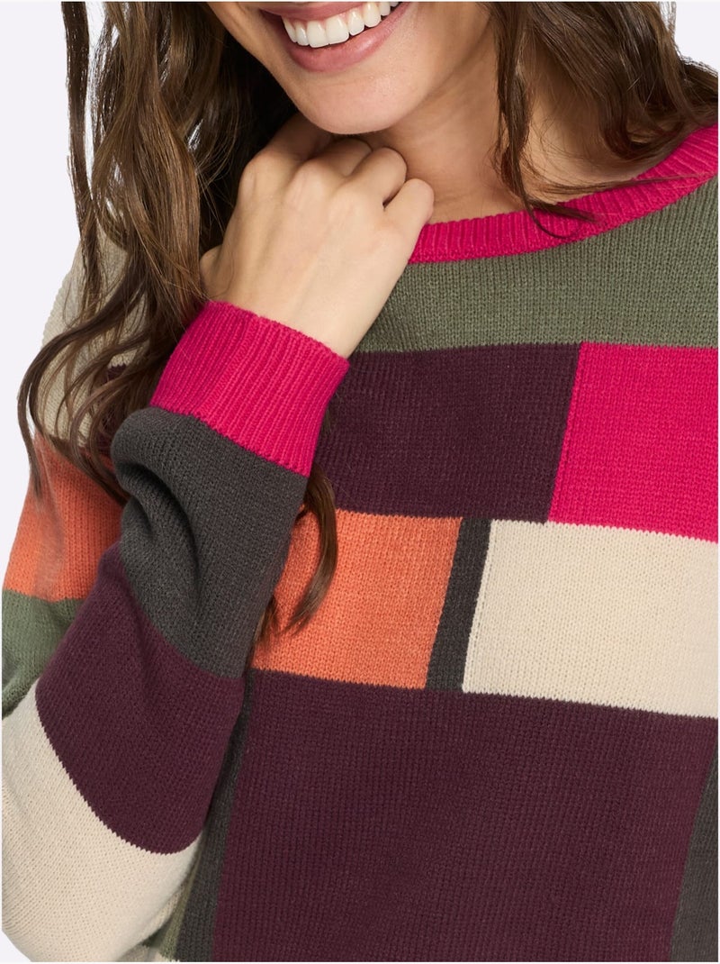 Pull Long Doux Comme Du Cachemire - Taille Courte - Moda Vilona Kaki - Kiabi