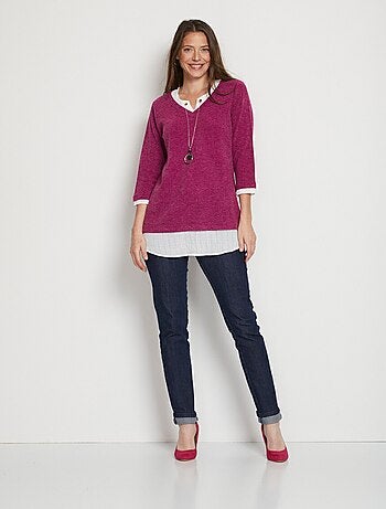 Pull long effet 2 en 1