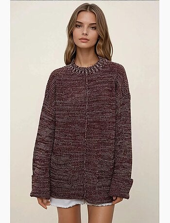 Pull long en maille texturée coupe décontractée hiccup