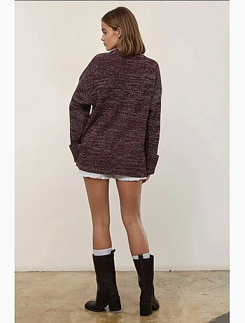 Pull long en maille texturée coupe décontractée hiccup