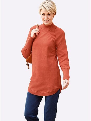 Pull Long Pur Coton - Taille Standard - Moda Vilona