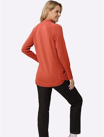 Pull Long Pur Coton - Taille Standard - Moda Vilona