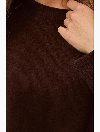 Pull long et confortable en tricot à col ras du cou hiccup