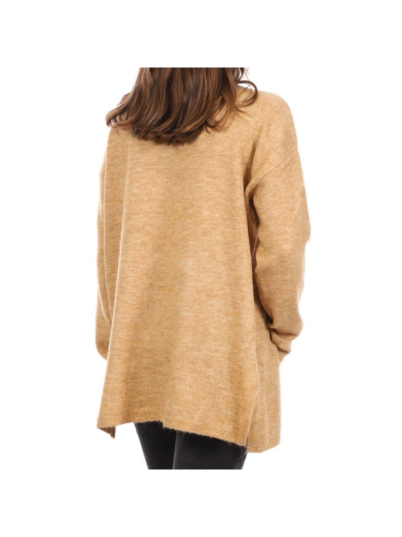 Pull long Femme Vero Moda Beige - Kiabi