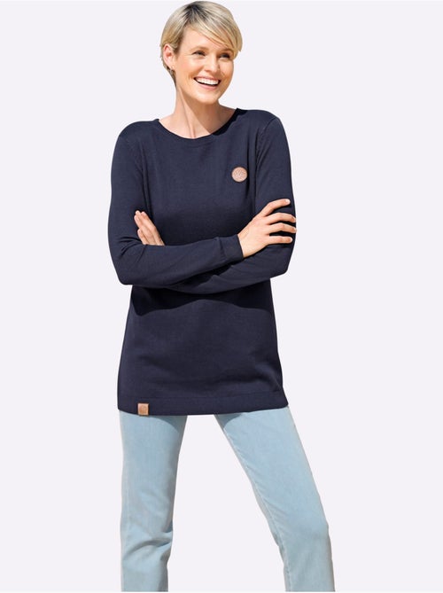 Pull long finitions côtelées - taille standard - moda vilona - Kiabi Pull long finitions côtelées - taille standard - moda vilona - Kiabi
