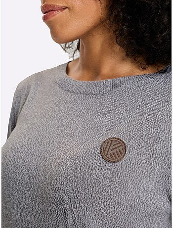 Pull long finitions côtelées - taille standard - moda vilona