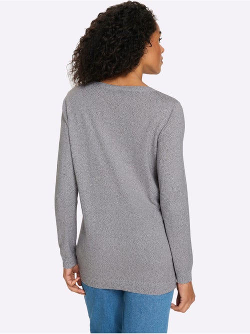 Pull long finitions côtelées - taille standard - moda vilona - Kiabi Pull long finitions côtelées - taille standard - moda vilona - Kiabi