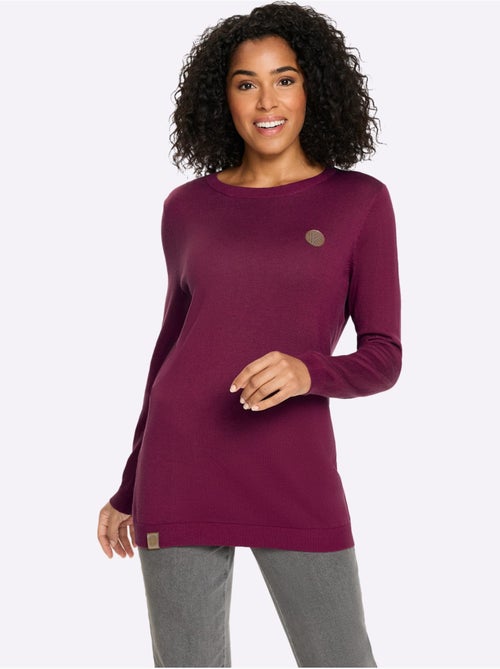 Pull long finitions côtelées - taille standard - moda vilona - Kiabi Pull long finitions côtelées - taille standard - moda vilona - Kiabi