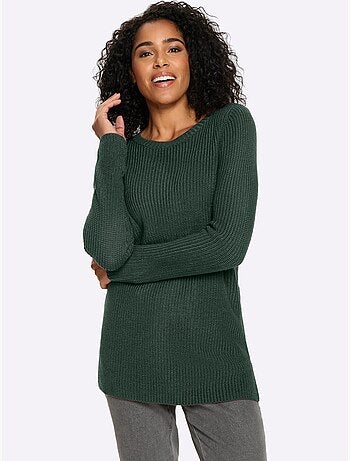 Pull long joli aspect côtelé - taille standard - moda vilona