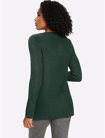 Pull long joli aspect côtelé - taille standard - moda vilona