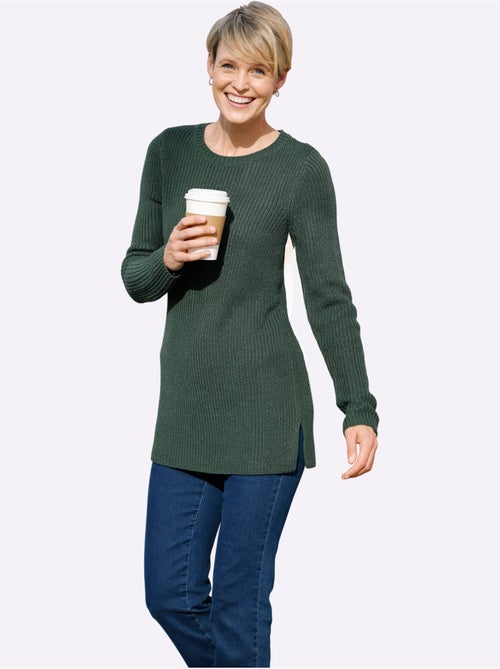 Pull long joli aspect côtelé - taille standard - moda vilona - Kiabi Pull long joli aspect côtelé - taille standard - moda vilona - Kiabi