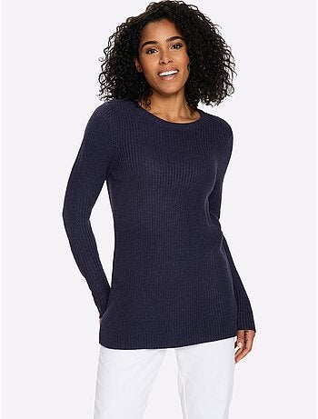 Pull long joli aspect côtelé - taille standard - moda vilona