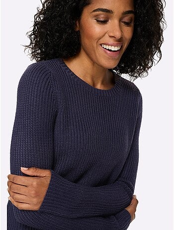Pull long joli aspect côtelé - taille standard - moda vilona