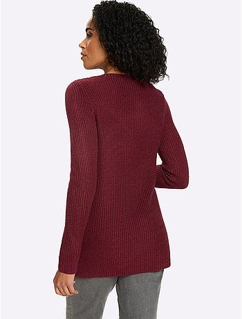 Pull long joli aspect côtelé - taille standard - moda vilona