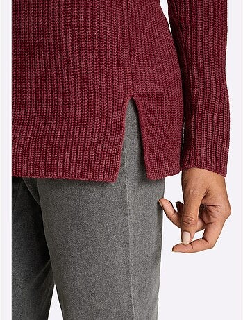 Pull long joli aspect côtelé - taille standard - moda vilona