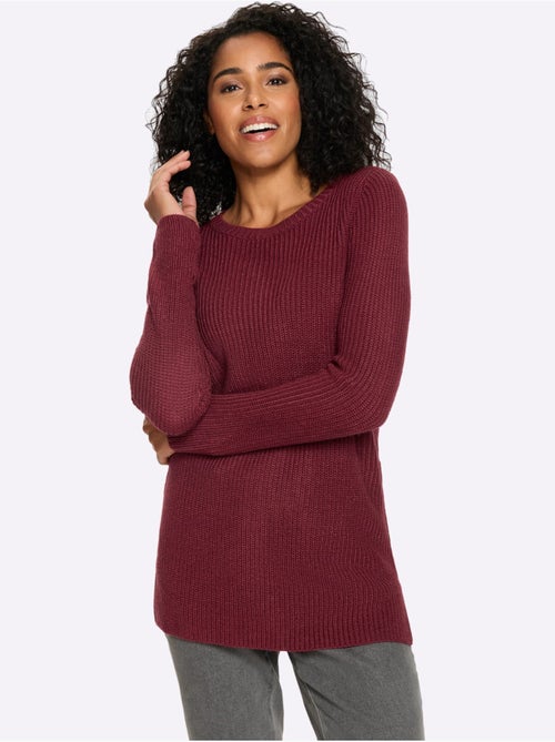 Pull long joli aspect côtelé - taille standard - moda vilona - Kiabi Pull long joli aspect côtelé - taille standard - moda vilona - Kiabi