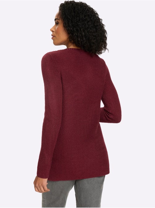 Pull long joli aspect côtelé - taille standard - moda vilona - Kiabi Pull long joli aspect côtelé - taille standard - moda vilona - Kiabi