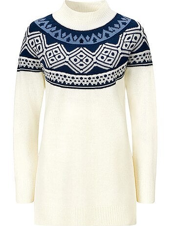 Pull Long Joli Motif Norvégien - Taille Standard - Moda Vilona
