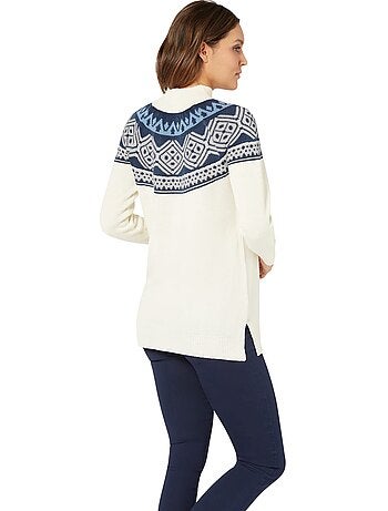 Pull Long Joli Motif Norvégien - Taille Standard - Moda Vilona