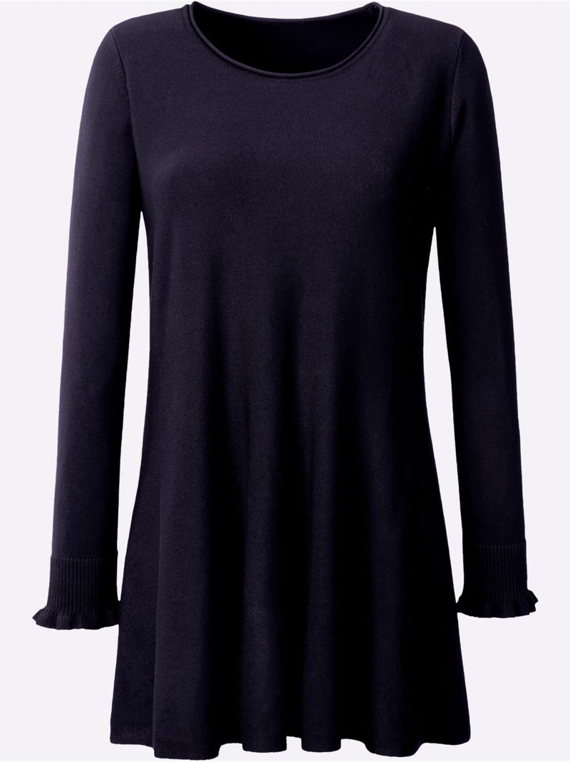 Pull Long Légèrement évasé - Taille Standard - Helline Bleu marine - Kiabi