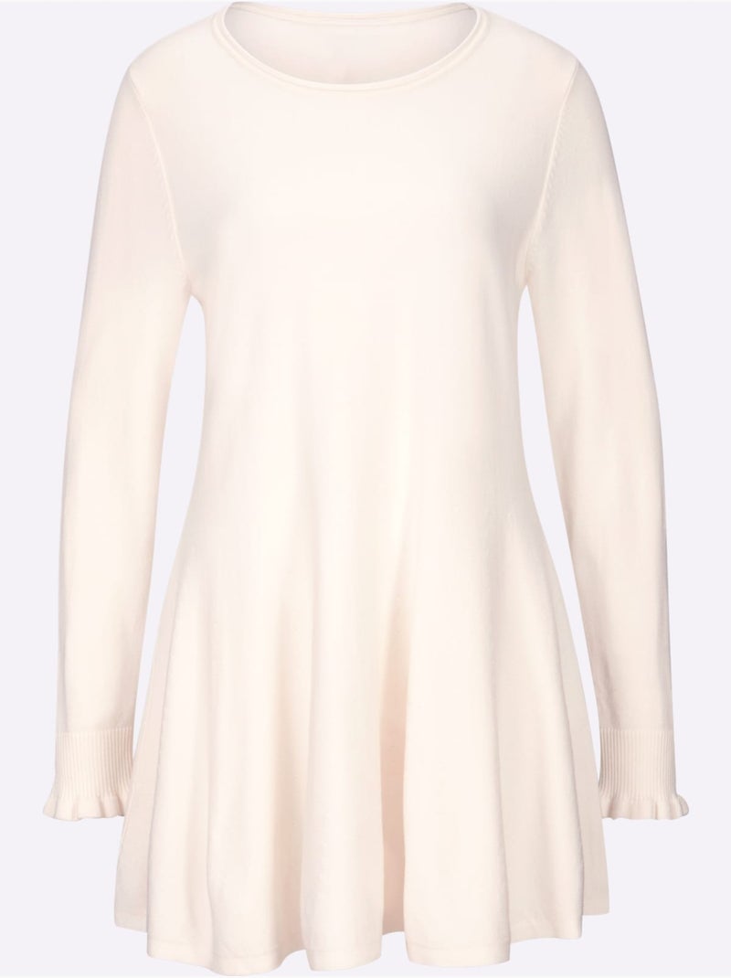 Pull Long Légèrement évasé - Taille Standard - Helline Ecru - Kiabi