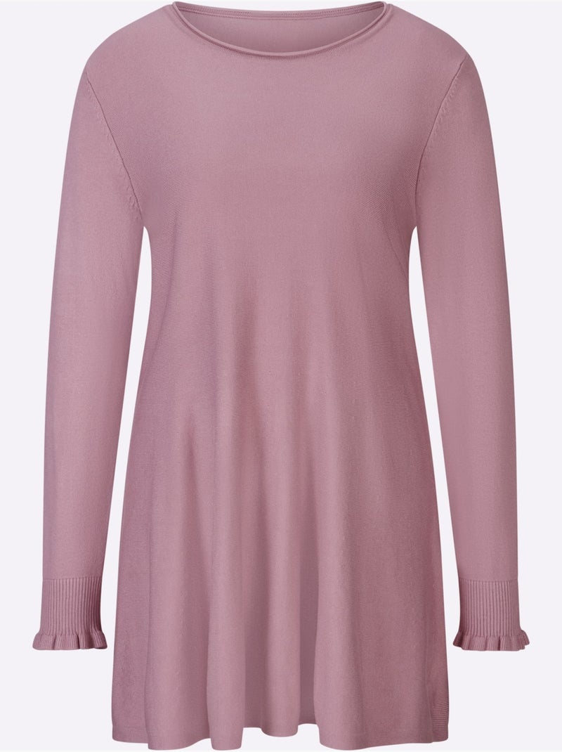 Pull Long Légèrement évasé - Taille Standard - Helline Mauve - Kiabi