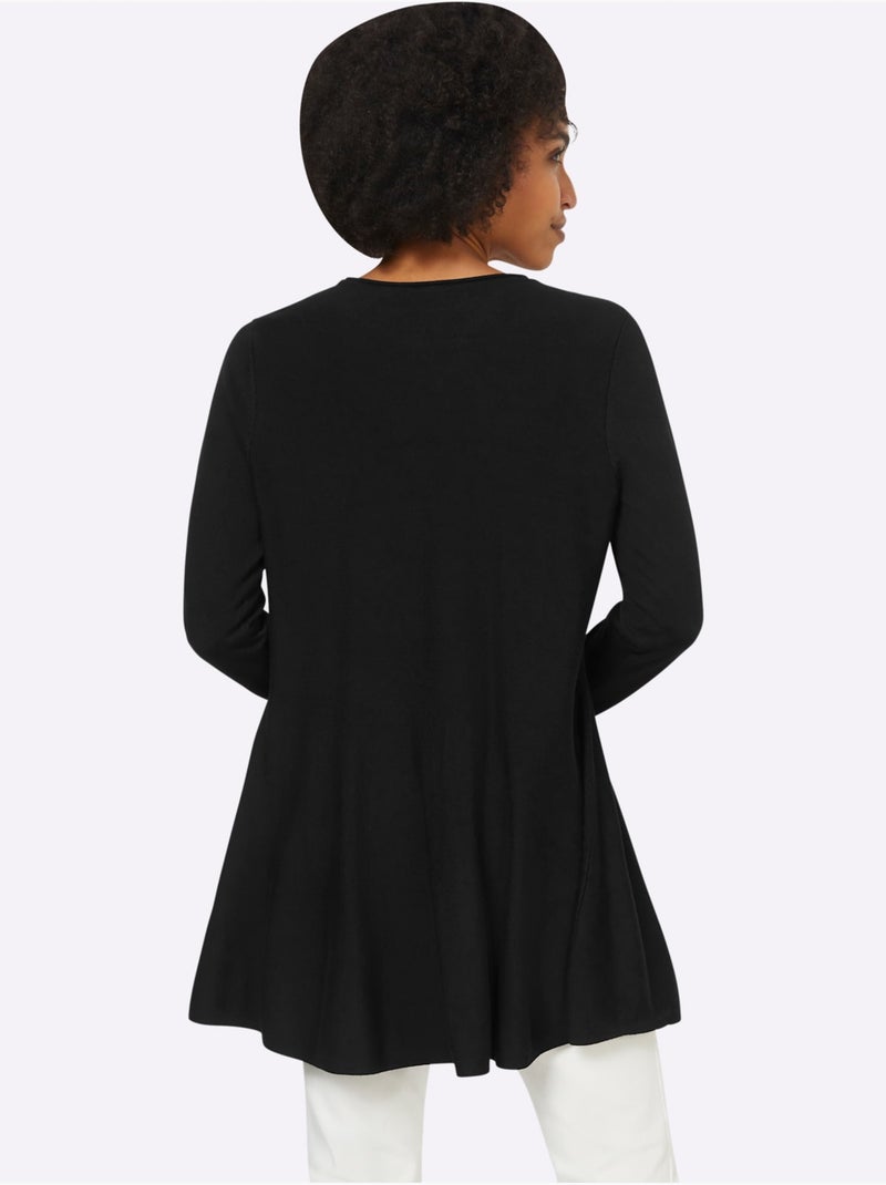 Pull Long Légèrement évasé - Taille Standard - Helline Noir - Kiabi