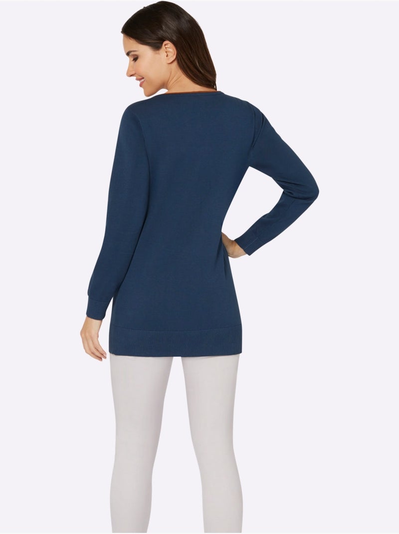 Pull Long Longueur Amovible - Taille Standard - Moda Vilona Bleu foncé - Kiabi