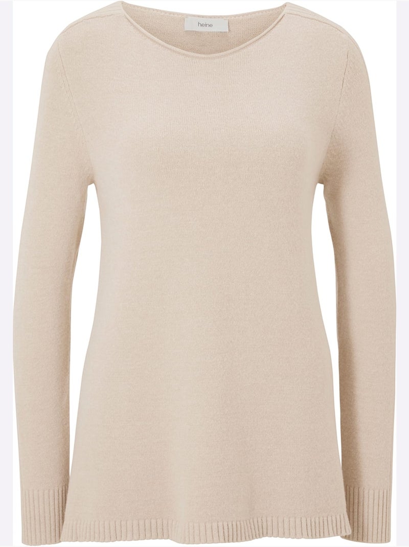 Pull Long Look Intemporel - Taille Standard - Helline Sable - Kiabi