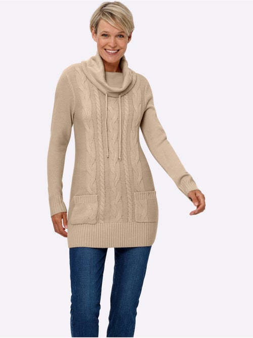 Pull Long Poches Plaquées - Taille Standard - Moda Vilona - Kiabi