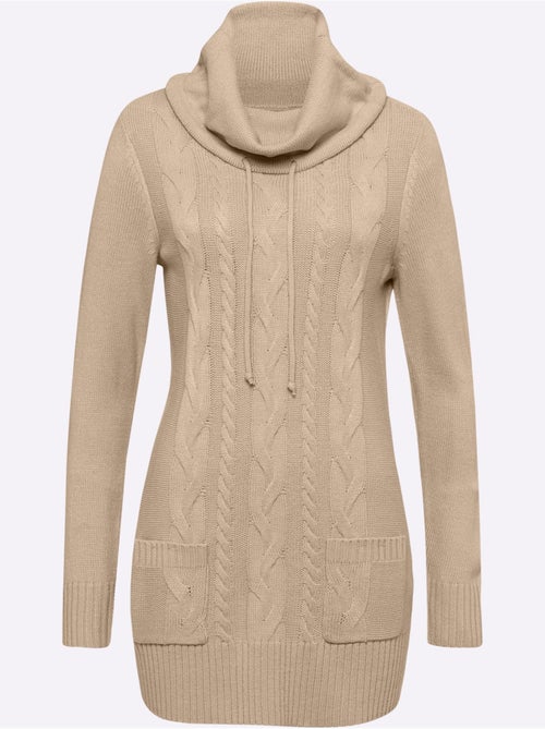 Pull Long Poches Plaquées - Taille Standard - Moda Vilona - Kiabi