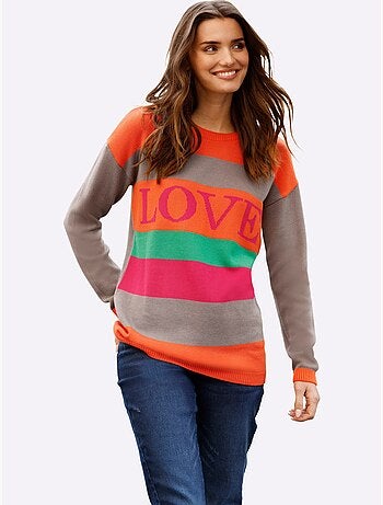 Pull long pull tendance en mélange de cotons doux - taille standard - moda vilona