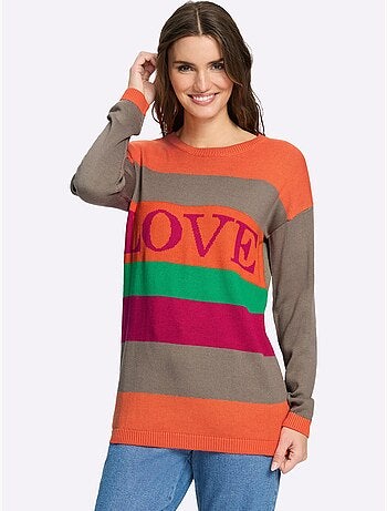 Pull long pull tendance en mélange de cotons doux - taille standard - moda vilona