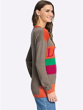 Pull long pull tendance en mélange de cotons doux - taille standard - moda vilona